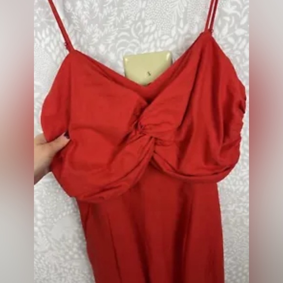 Farm Rio Red Linen Jumpsuit - Medium - Picture 4 of 9